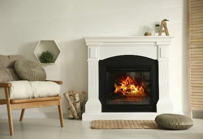 Chair next to a fireplace in a home typical of Rosemont, Lexington real estate